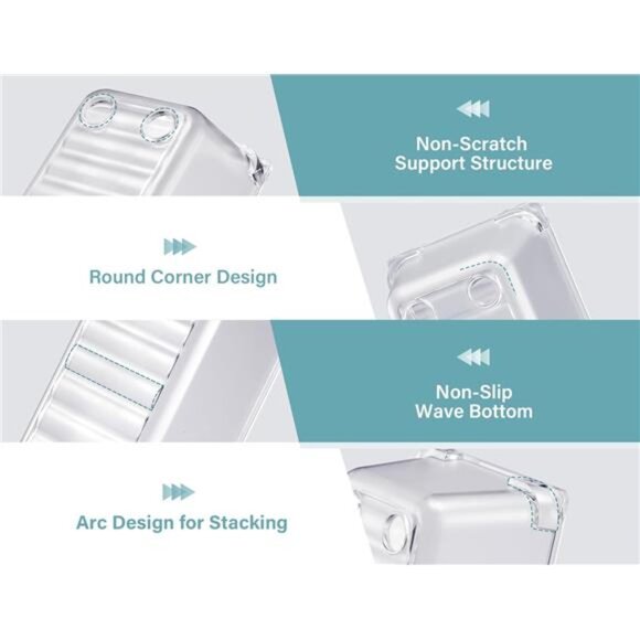 Drawer organizer set 9 pcs clear plastic vanity trays storage bins for home offi - Picture 6 of 7